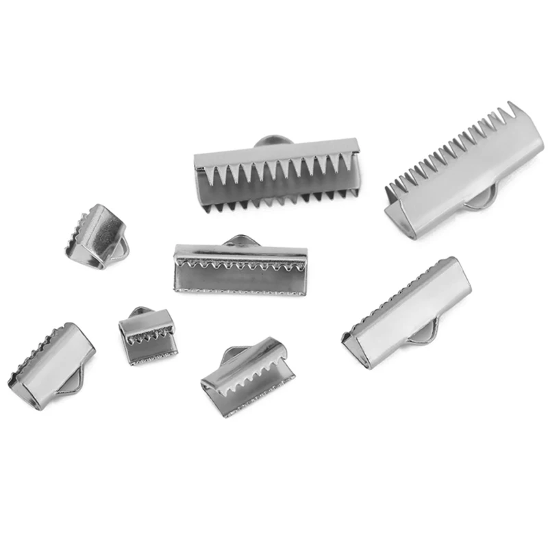 Fermoirs d'extrémité en acier inoxydable PVD, 20 à 50 pièces, ne se décolore jamais, capuchons de fixation, connecteurs, fermoirs pour cordon plat en cuir, fabrication de bijoux à faire soi-même