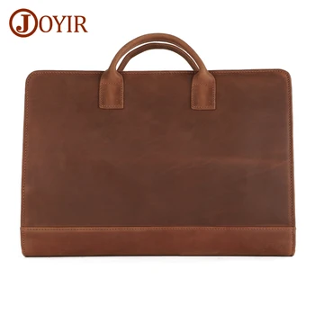 Joyir Gek Paard Lederen Retro Mannen Aktetas Voor 15.6 