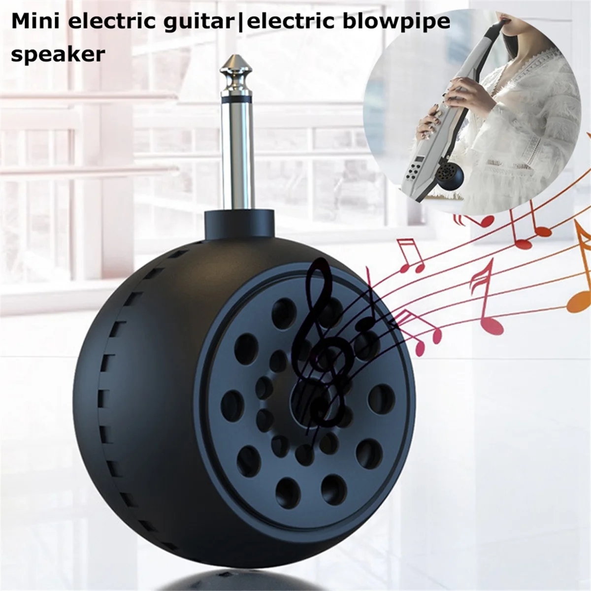 Reliable-Mini Guitar Bluetooth Speaker Wireless Music Sound Box Portable Loudspeaker for Electric Guitar Electric Blowpipe-ABDQ