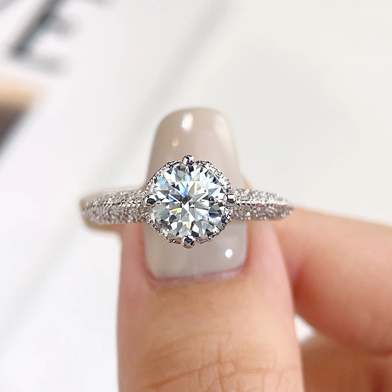 

DWJ 1CT D Color Moissanite Diamond the Wings of Angel Rings for Women Luxury Quality 925 Sterling Silver Wedding Fine Jewelry