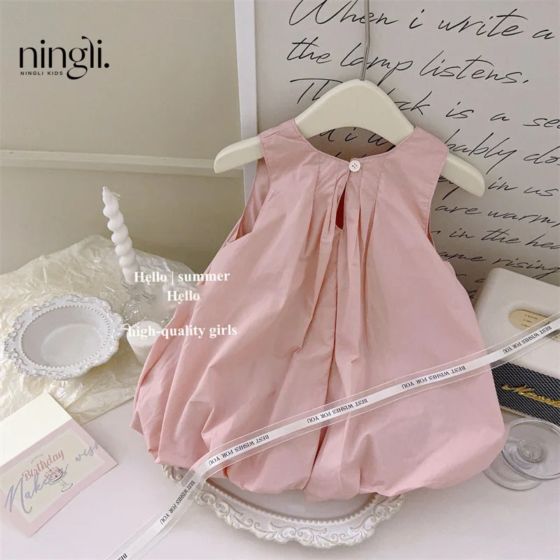 Girls Bow Dress Summer Cute Baby Versatile Cotton Dress Fashion Cute Gentle Dress Big Girl Clothes Toddler Girl Clothes