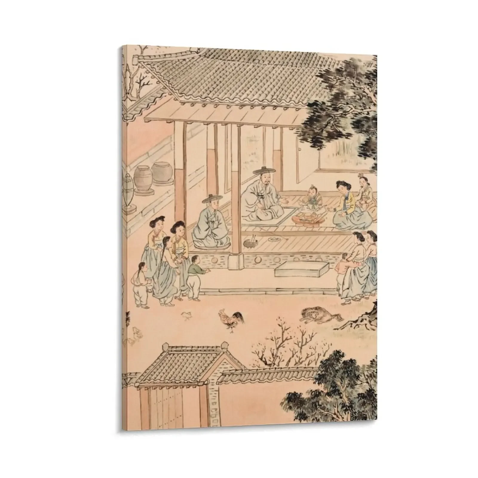 

Korean folk painting Lifetime Korean art Home decor for Vintage wall art Canvas Painting Decorative picture posters for room