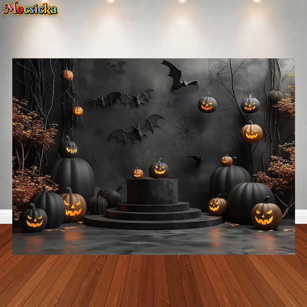 Halloween Photography Background Horror Pumpkin Moon Castle Holiday Decorations Backdrop Kids Party Supplies For Studio Props