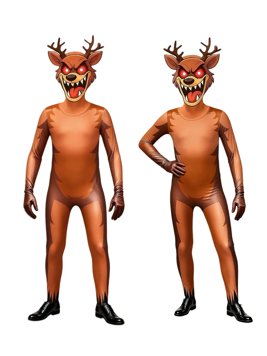 99 ليالًا في الغابة الغزلان طفل بذلة تأثيري الزي الرهيب هالوين زي للكبار كابوس الرنة هدية الكريسماس #2