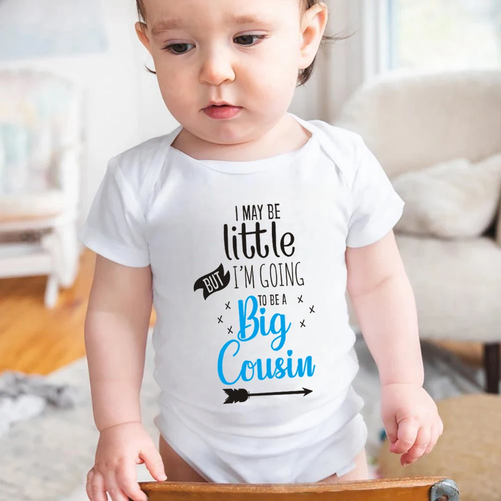

I May Be Little But I'm Going To Be A Big Cousin Baby Romper Baby Cousin Announcement Jumpsuit Best Cousin Bodysuit Infant Shirt