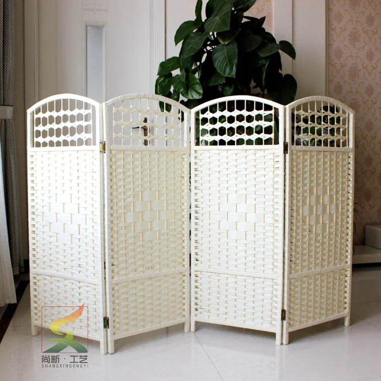 Isolation fence partition fence children's bedroom folding screen paper rattan woven kindergarten small screen