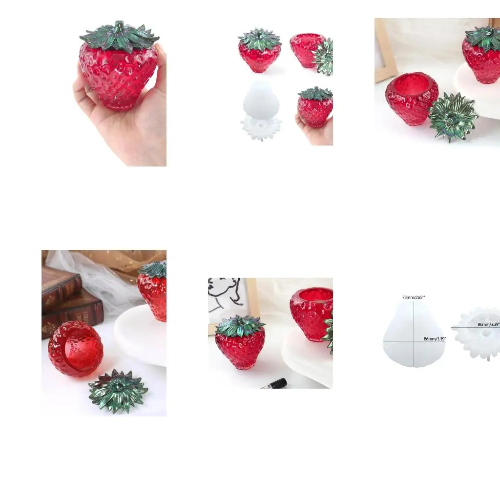 

Trinkets-Storage Box Silicone Mould Strawbery Container Resin Mould Epoxy Casting Jar Mould DIY-Resin Craft Table Home