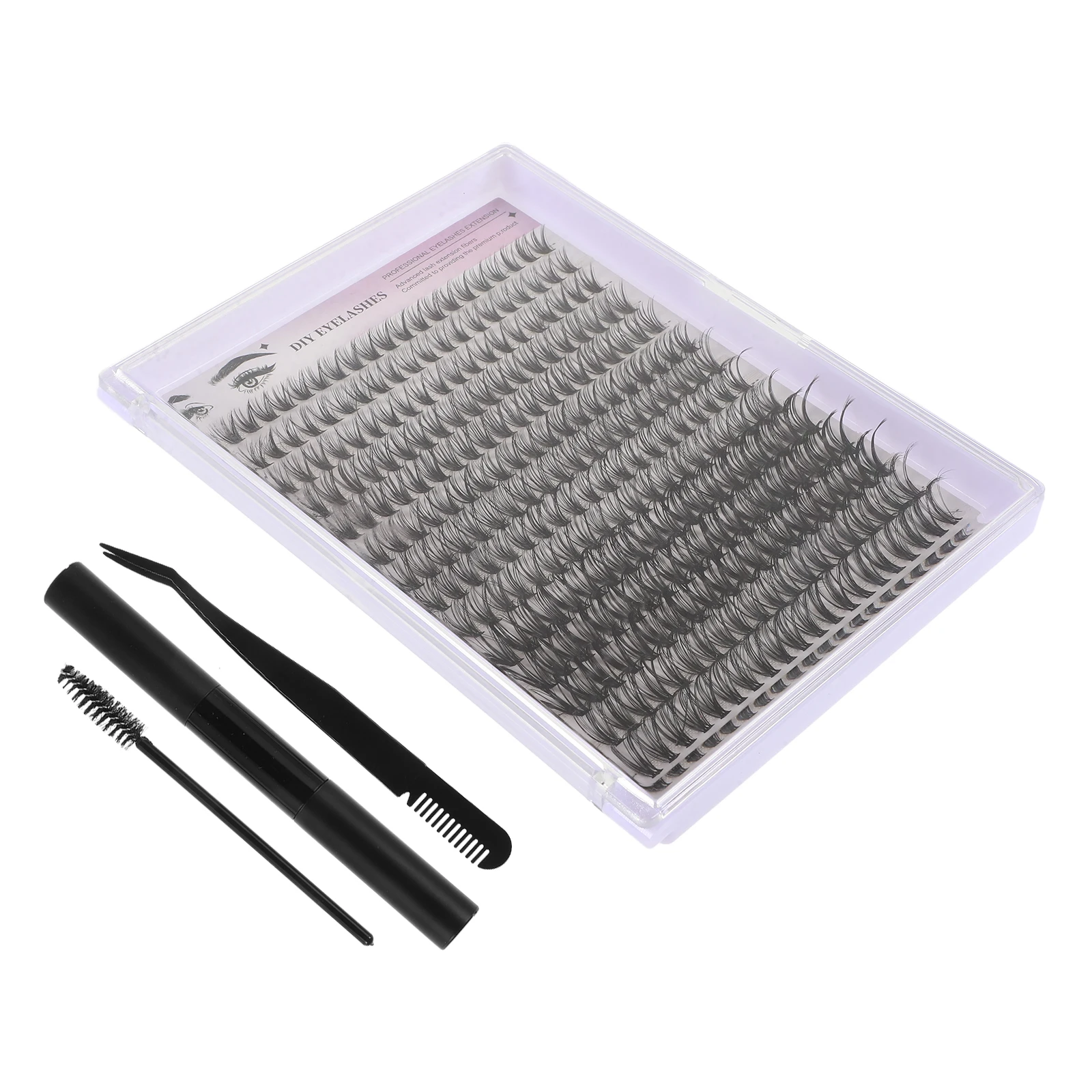 

1 set False Eyelashes Set Lash Extension Kit with Tools Easy Application Portable DIY Glue Remover