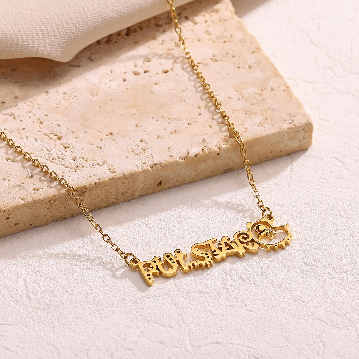 

Personalized Custom Name Necklace for Women Stainless Steel Customized Cute Ghost Pendant Necklace Halloween Jewelry Gift