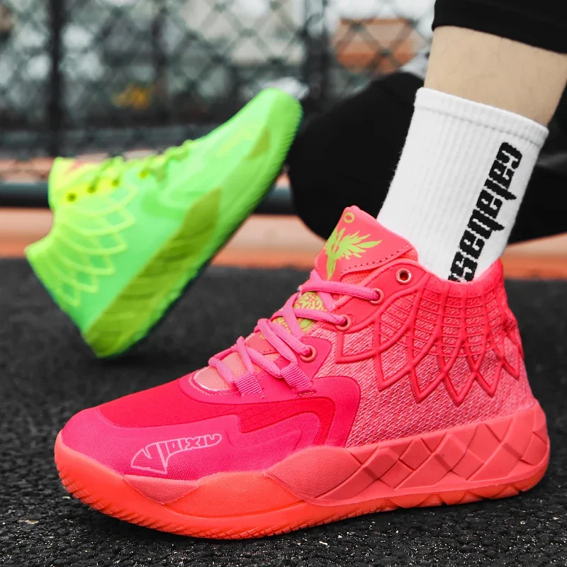 Fashion Men Basketball Shoes Breathable Cushioned Professional Training Basketball Sneakers Anti Slip Wear-resistant Trainers