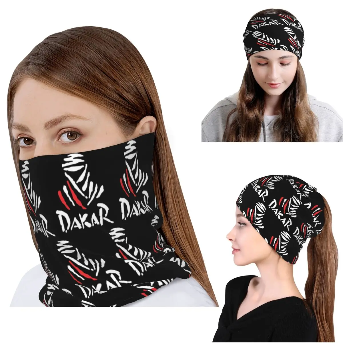 

Dakar Rally Motorcycle Bandana Neck Gaiter Magic Scarf Multi-use Balaclava Beanies Hat Unisex Adult Washable