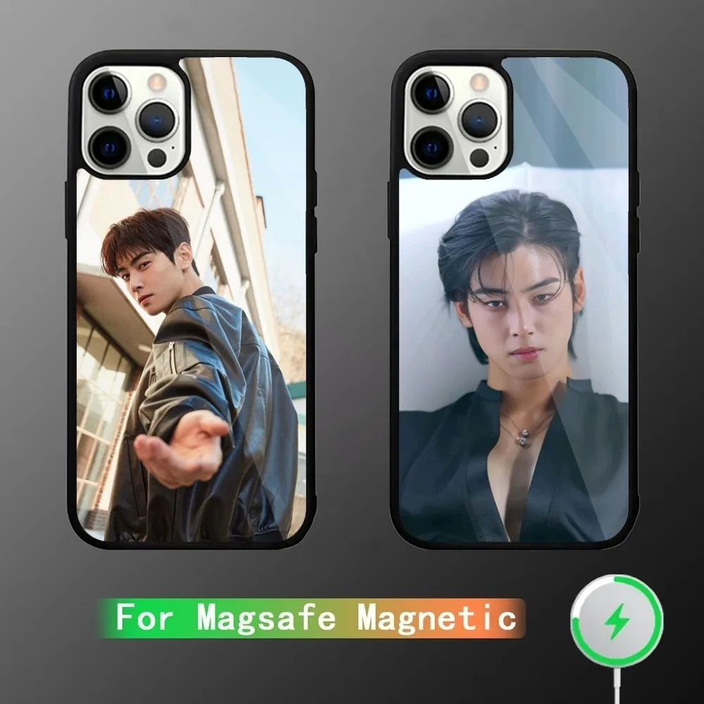 

Cha EunWoo Phone Case For iPhone 15,14,13,12,11,Plus,Pro,Max Mini Magsafe Magnetic Wireless Charging