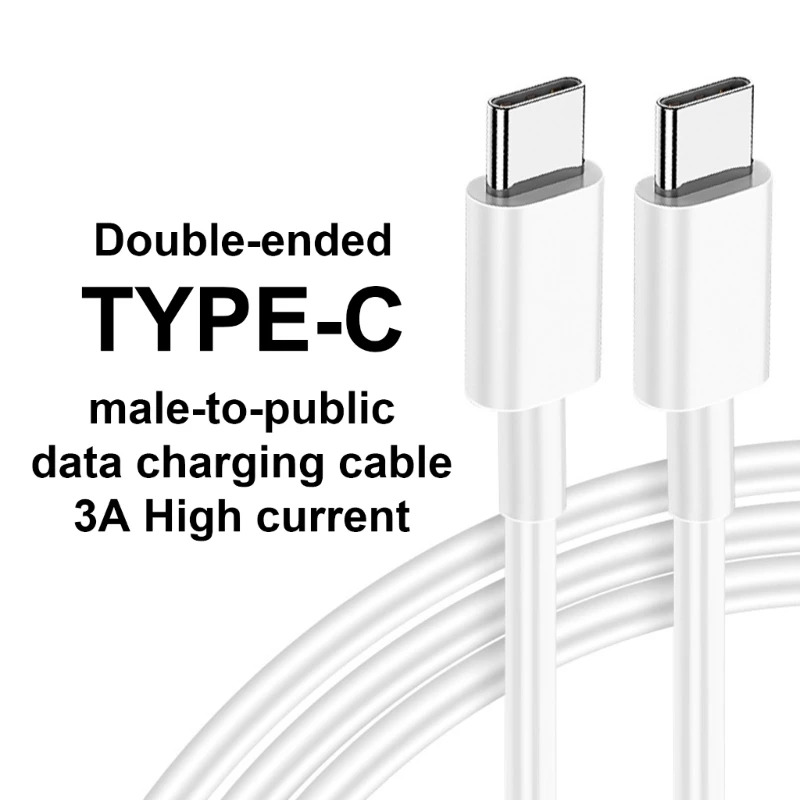 Type C Male to Male Cable 3A DC5V Fast Charging USB C Data Cord Cable for USB C Super