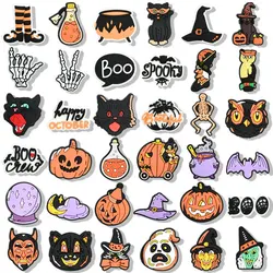 36 pz/set Halloween Pumpkin Boo Shoe Charms accessori per Classic Clog Shoe Decoration Pins bambini sandalo accessori fibbia