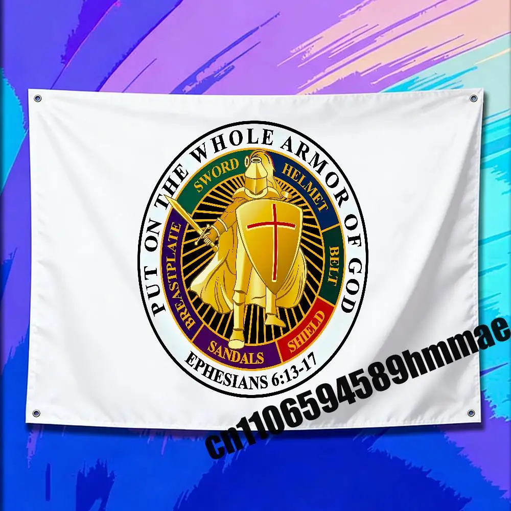 

For Ephesians 613-17 Knights Templar Put On The Whole Armor Of God Flag 80cm 100*150cm 150*200cm Camp Wall Banner Tapestry Cover