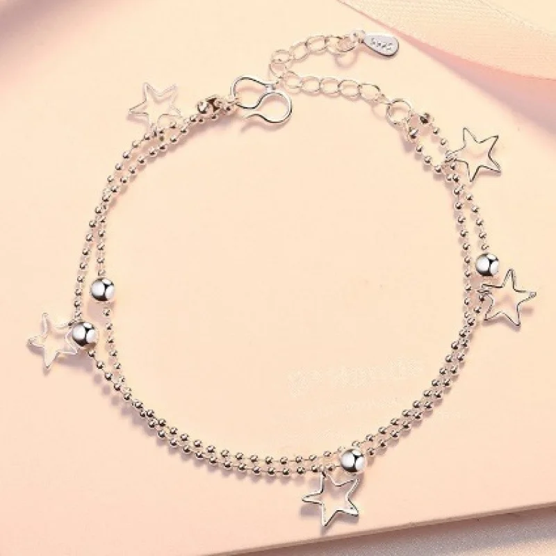 

fashion silver bracelet Wave Chain Bracelet Solid Silver Fashion Women Girls Lady Fine Silver Jewelry