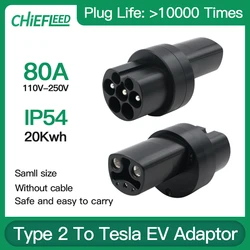 Chiefleed-Adaptador tipo 2 a Tesla, Conector de cargador EV IEC 62196, convertidor de CA para TeslaModel S/X