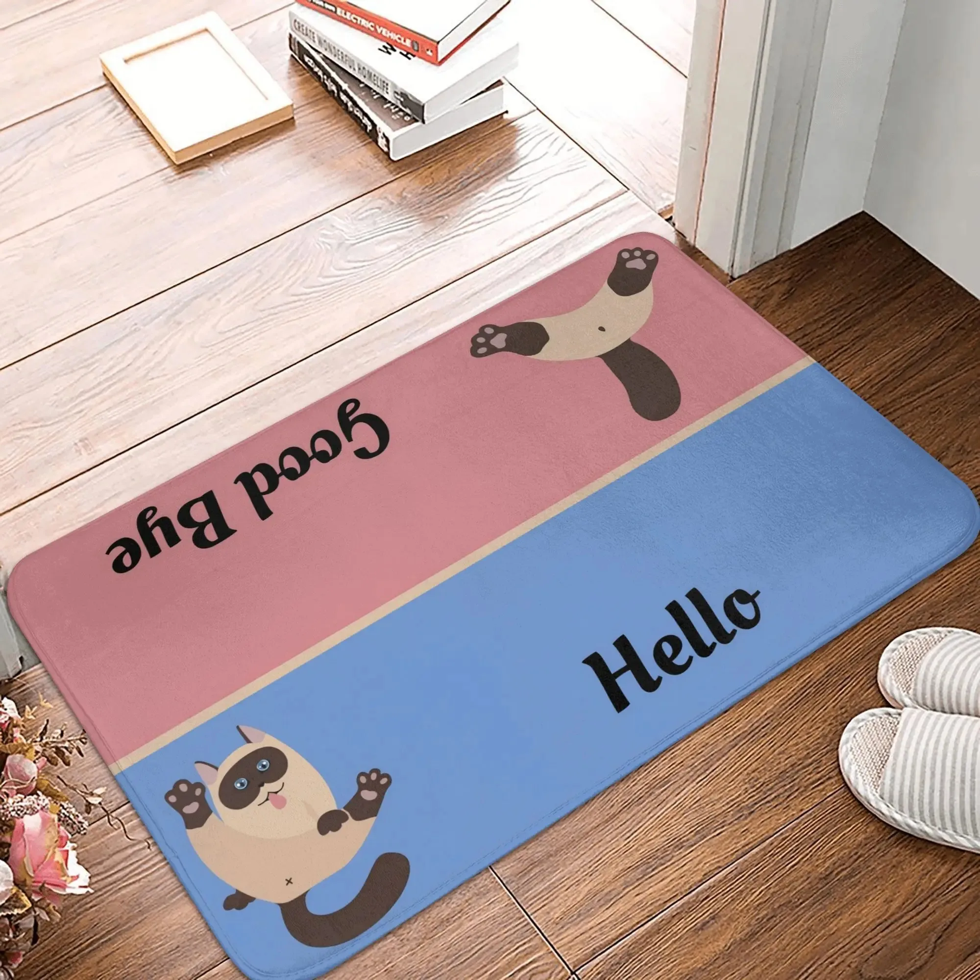 Animal Cartoon Pattern Carpet Funny Cats and Dogs Anti Slip Door Mat Suitable for Entrance Door Mat Bedroom Kitchen Carpet