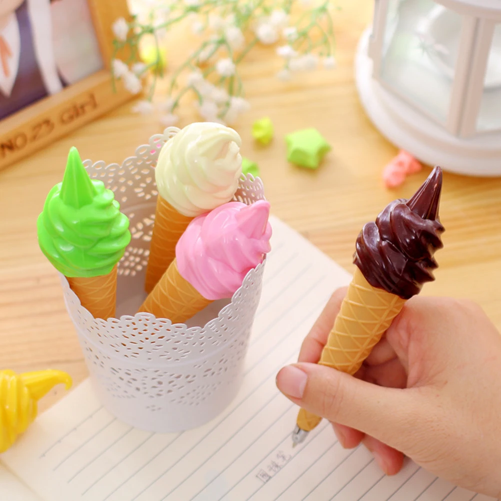 

6Pcs Fun Ice Cream Shaped Ballpoint Pen Creative Writing Tool for Kids Students Perfect for Journals Notebooks Diaries School