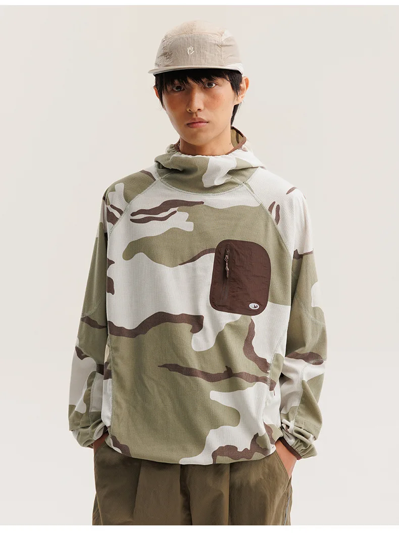 Unisex Leichtgewicht Waffelstruktur Hoodie Schnelltrocknend Langarm T-Shirt Atmungsaktiver Outdoor Sportlicher Pullover für Frühling Herbst – Detail 15