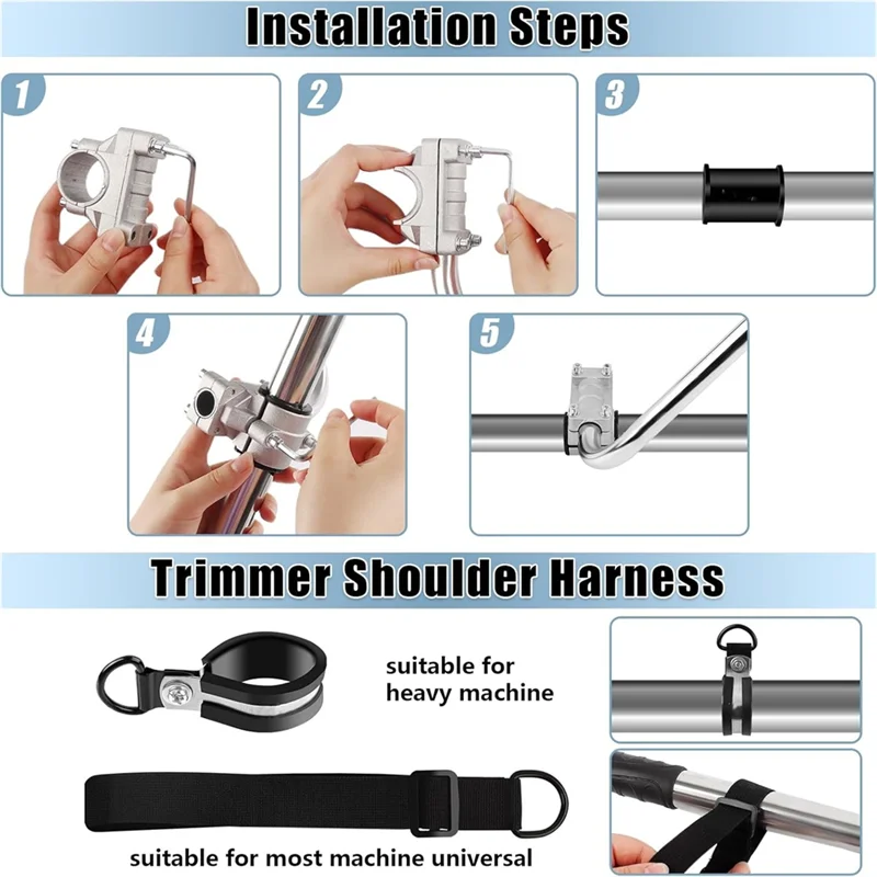 

AB47-Weed Eater Handle, String Trimmer Handle, Ergonomic Trimmer Grip Weed Eater Strap With Shoulder Strap Harness