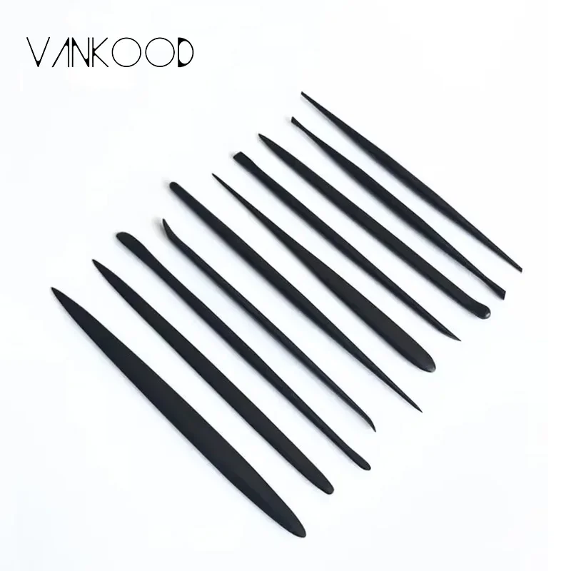 10Pcs/Set Black Metal Silver Clay DIY Accessories  Dough Decoration Carving Pottery Ceramic Polymer Sculpting Tools Needle