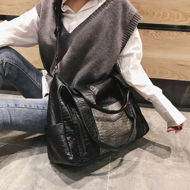 여성용 하이 퀄리티 핸드백, 올인원 통근 프리미엄 센스 토트백, 대용량 싱글 숄더 크로스바디 핸드백