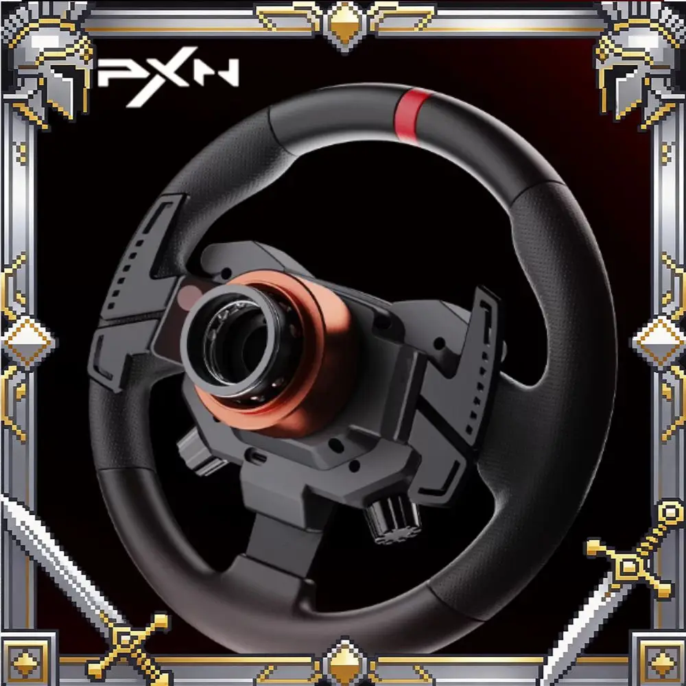 PXN W AS Racing Wheel Shift Paddle Simulator Gaming Steering Wheel 280mm For PXN VD4/VD6/VD10/V12/V12 Lite For PC Gift