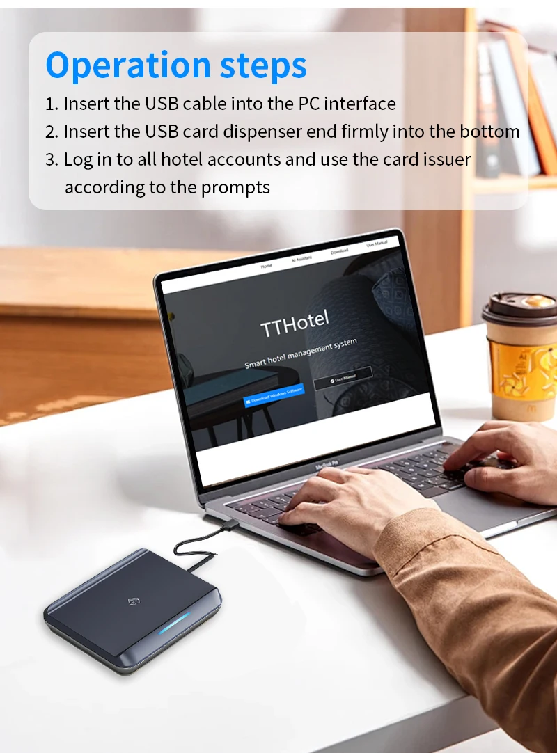 USB RFID M1 S50 Card Encoder Sensor for TTLOCK App TTHotel IC Smart Lock System Key Writer Reader Machine Hotel Management Tool