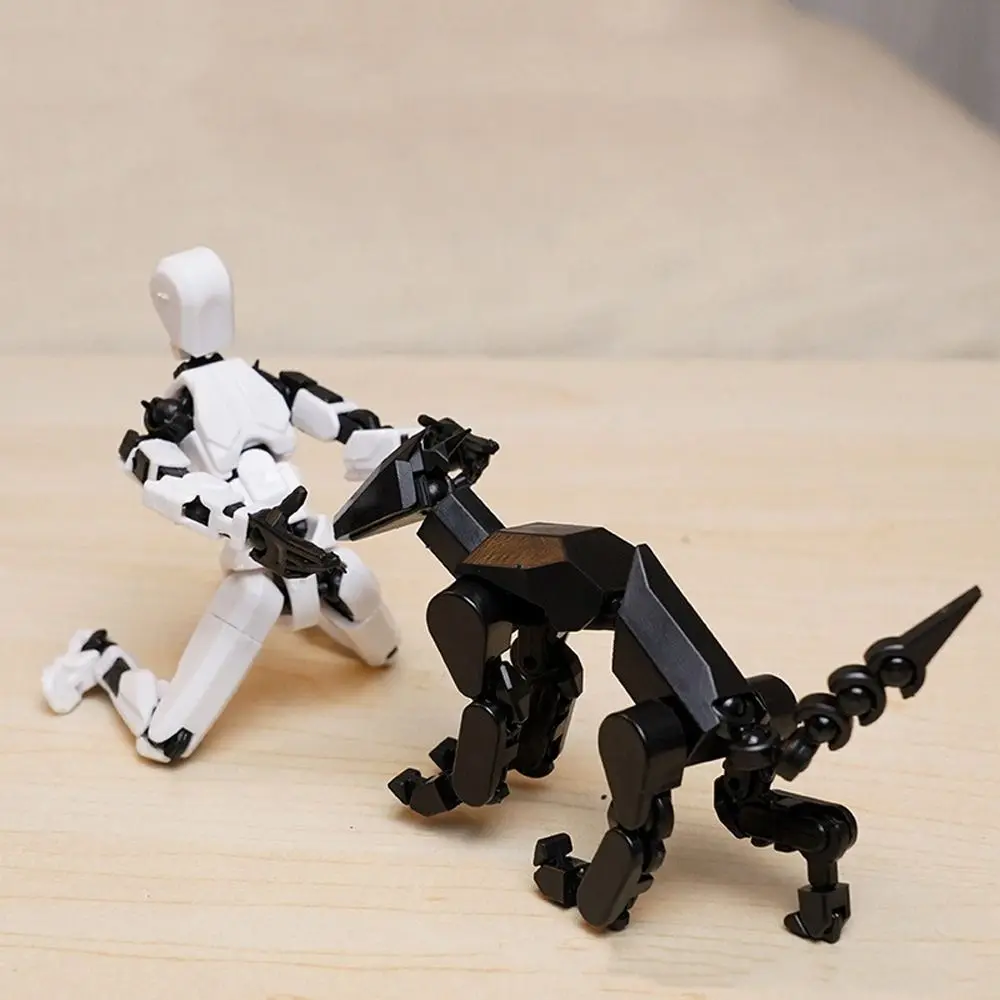3D Printed Movable Dog Figures Shapeshift Mannequin Lucky Character Robot Decorative DIY Assembly Multi-Jointed Dog