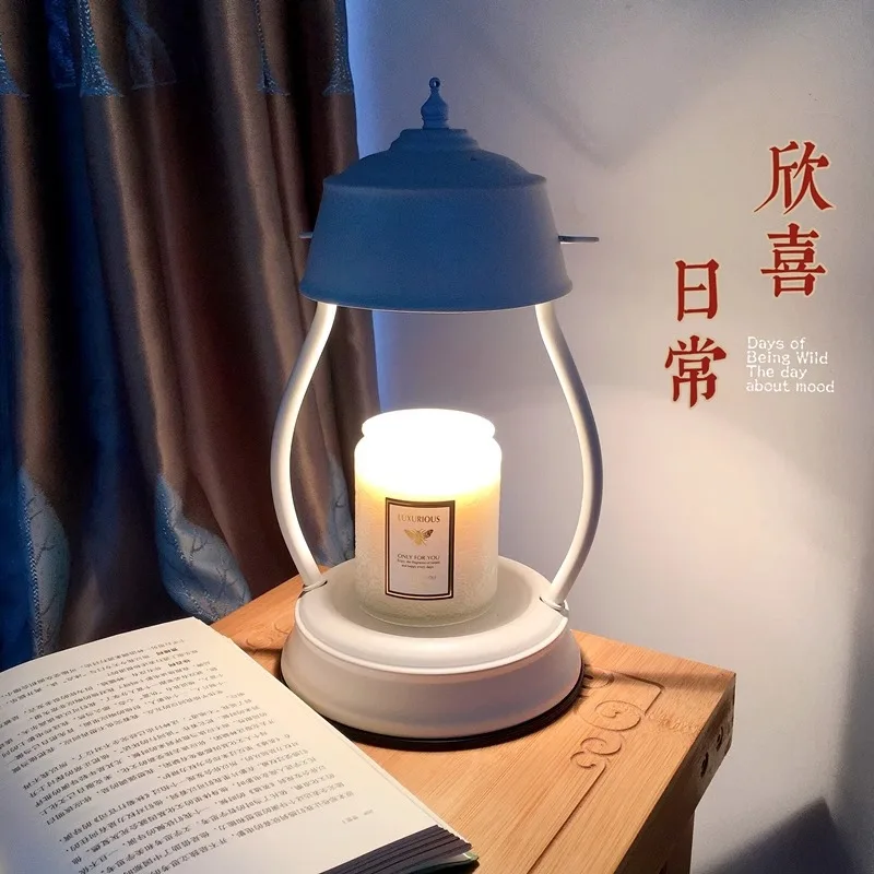 

Retro Aromatherapy Melting Candle Lamp Japanese and Korean Candle Melting Candle Lamp Light Luxury Kakao Marble Small Table Lamp