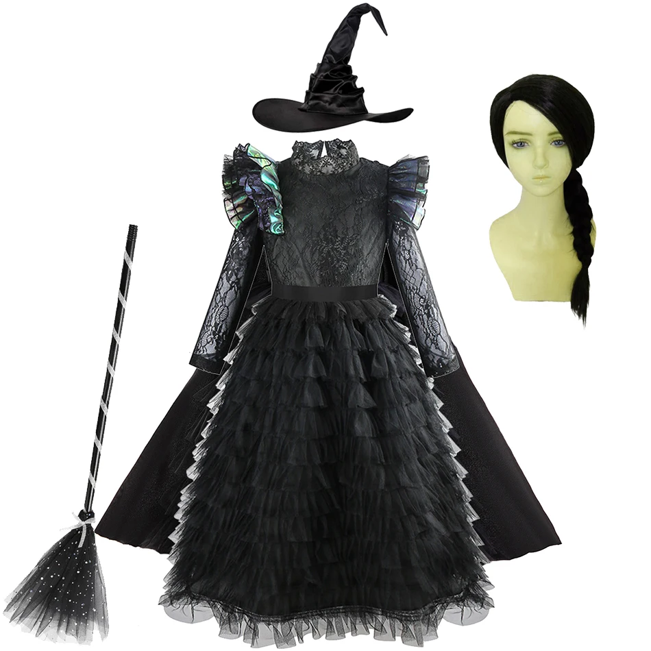 Wicked Witch Elphaba Cosplay Dress Halloween Fantasy Costume Children  Glinda Pink Dress 2-12 Yrs Kids Luxury Princess Ball Gown - AliExpress 1501