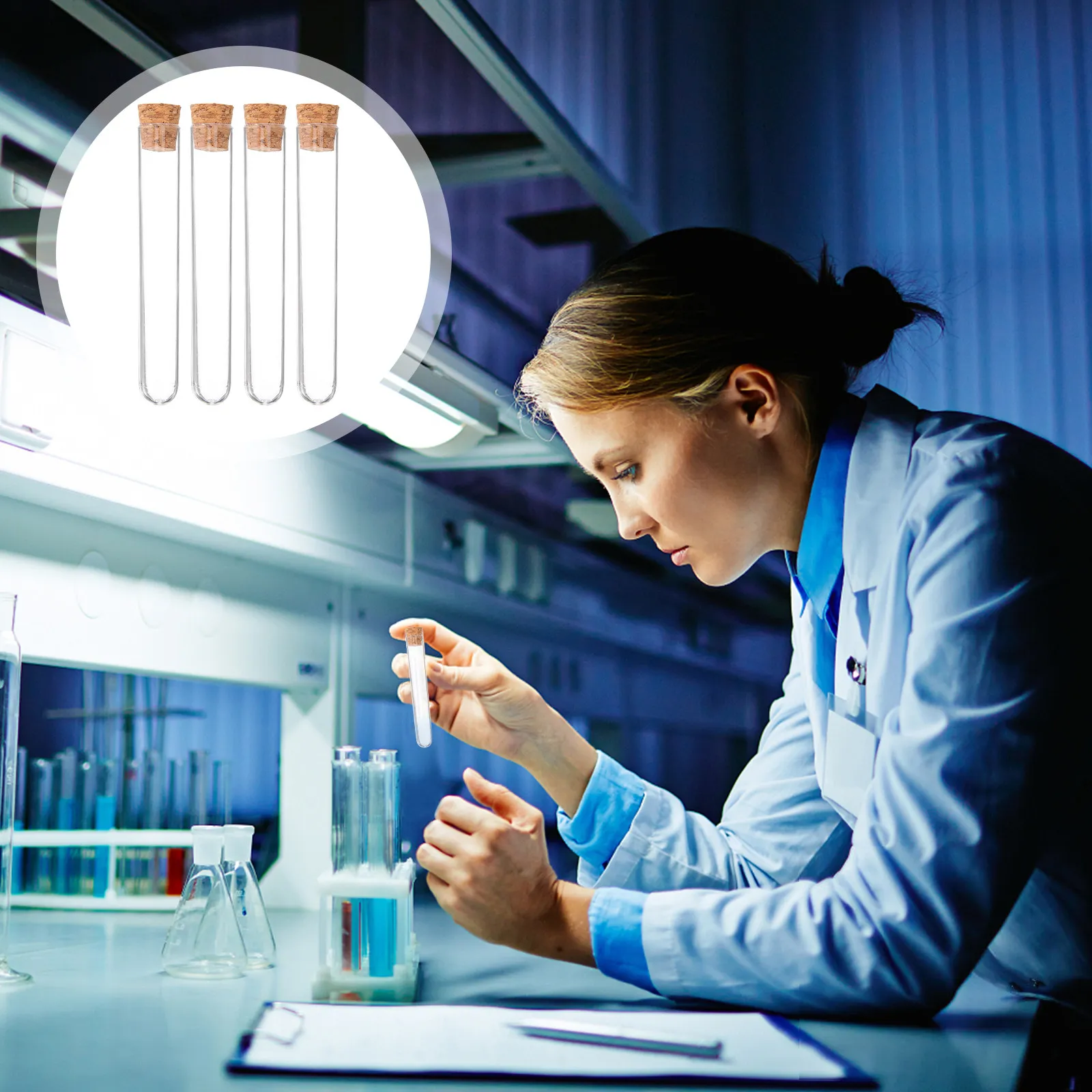 

30Pcs Clear Test Tubes Plastic Material Easy Clean Compact Design for Beauty Lotion Travel Essential Home Laboratory