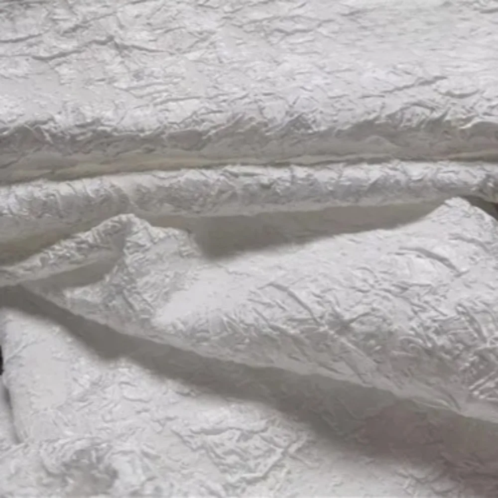 

White Black Jacquard Pleated Fabric for Diy Sewing Dress Blue Brown Fashion Clothing Cloth Wholesale By The Meter Material