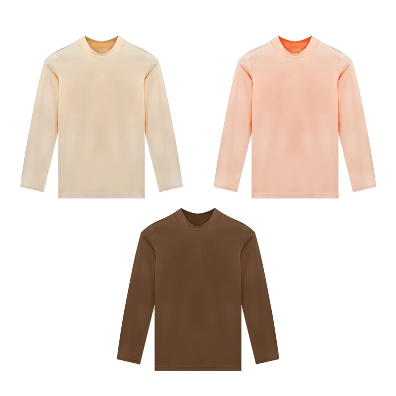 5 قطع ملابس داخلية حرارية للأطفال، سترات قطنية كبيرة للأطفال، قمصان أطفال للأولاد والبنات، قمصان علوية، شبه عالية الرقبة