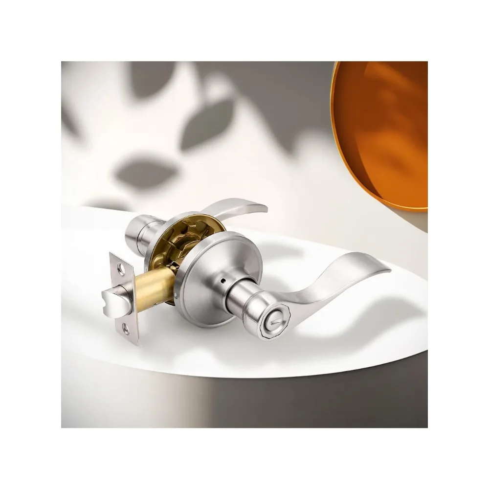 

Privacy Door Levers Interior Door Handles Levers, Satin Nickel Door Lever for Bedroom Bathroom