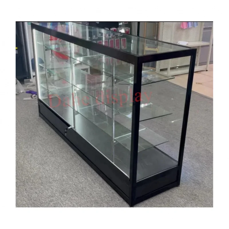 

custom.70inch Full Display Cases for Retail Store Aluminum Frame Display Cabinet Glass Showcases Smoke Shop
