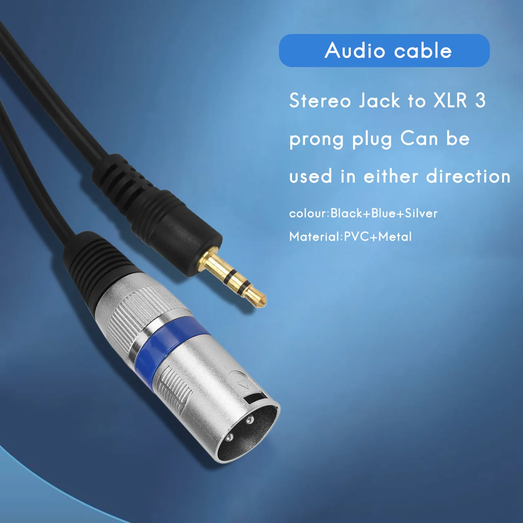 Conector Jack estéreo de 3m y 3,5mm a cable macho XLR de 3 pines, micrófono, grabación de Audio