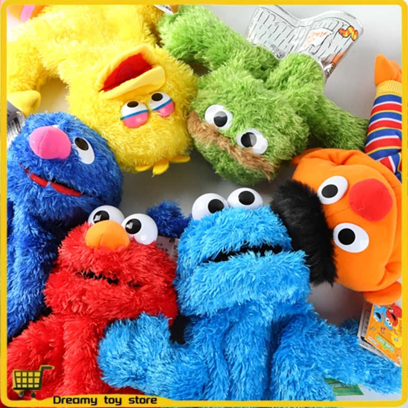 Anime Street Plush Toys ElmoHand Puppet Soft Dolls Ernie Grover Oscar Zoe Bert Stuffed Puppet Toys Kids Party Gift 32-52cm