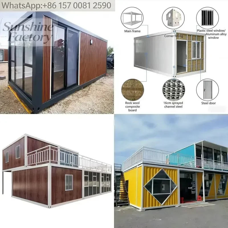20 40 Ft Detachable Prefabricated Office Container Homes Movable Flat Pack Steel Container Mobile House with Easy