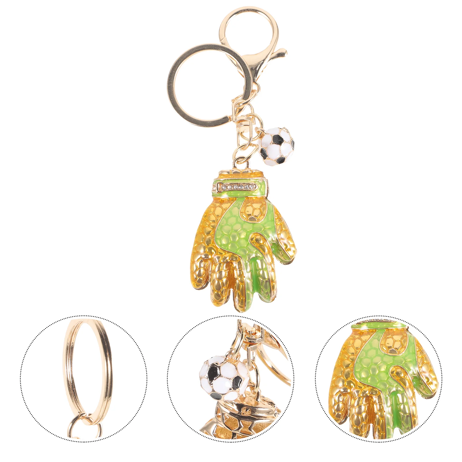 Football Goalkeeper Gloves Keychain Backpack Ring Gift Hanging for Decoration Man Fob