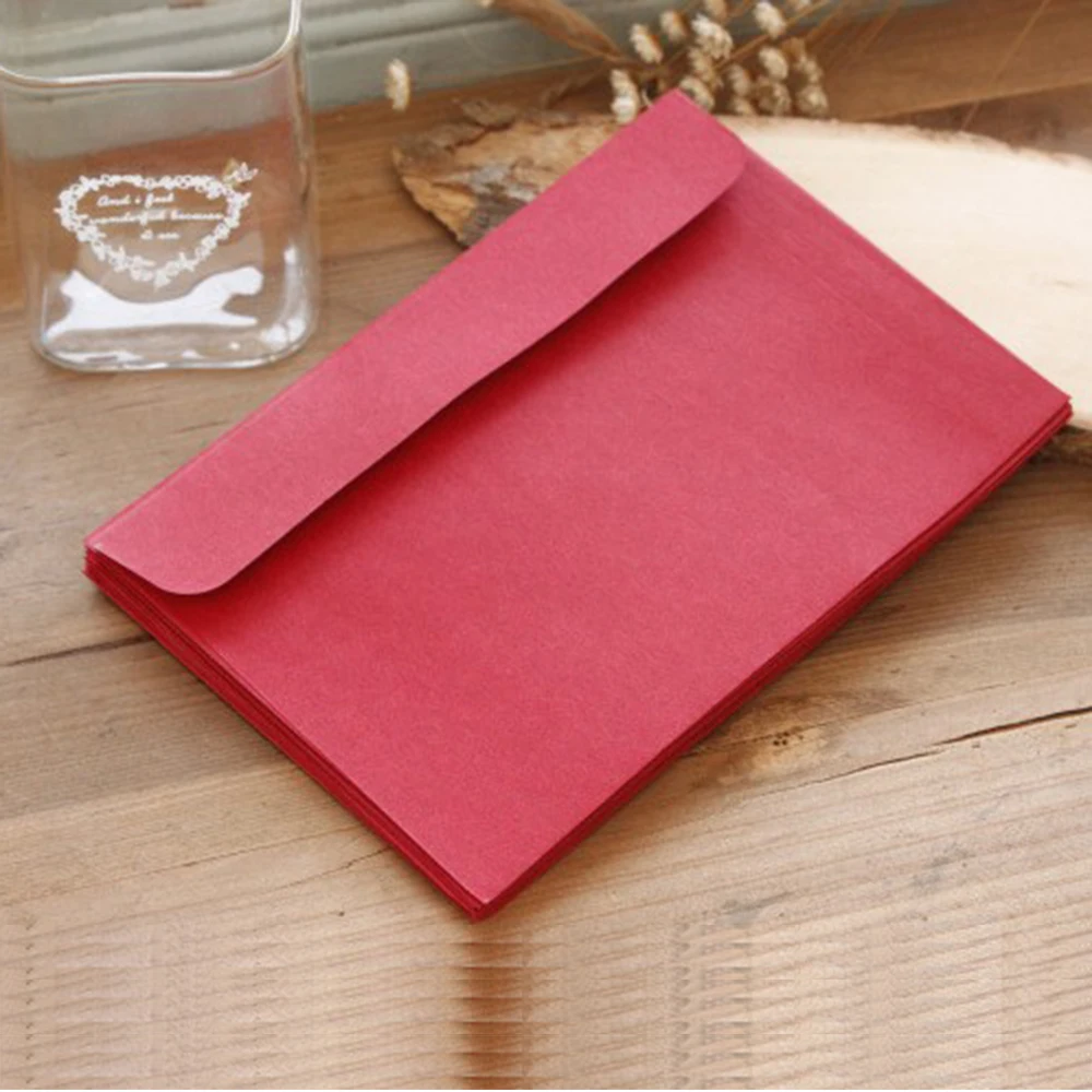 Kraft Paper For School Office Business Black Red Stationary Gift Card Envelope Paper Envelopes Letter Supplies Envelopes
