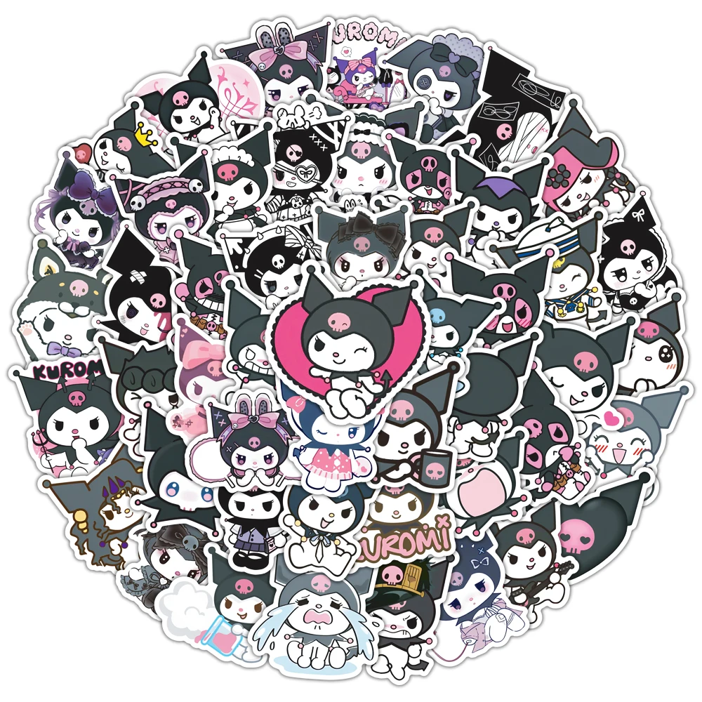 10/30/50PCS Funny Kuromi Stickers Graffiti PVC Decals Decoration Toys DIY Firdge Phone Luggage Travel Car Cute Sticker Kids Gift