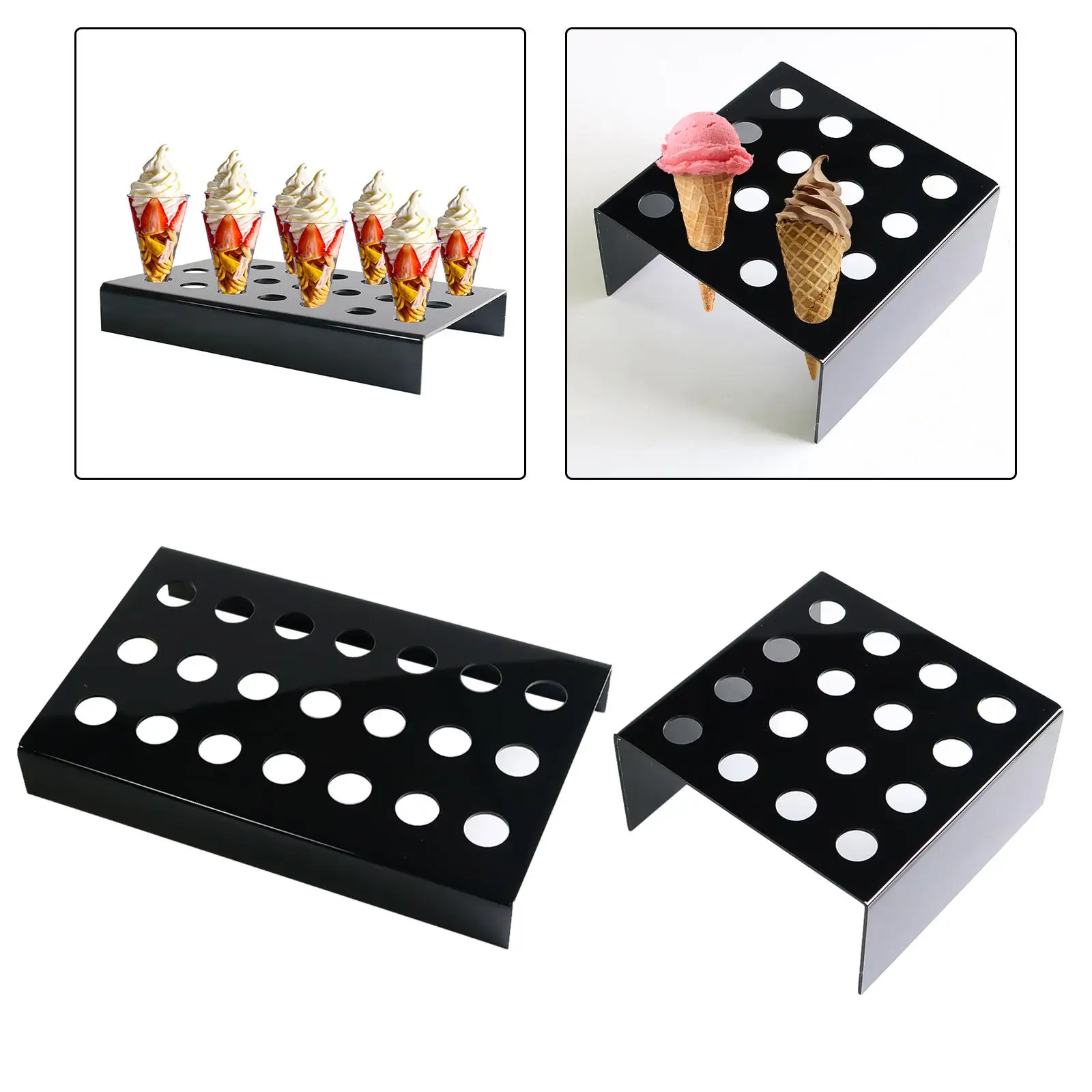 Ice Cream Cone Stand Tool Decorative Cupcakes Pastry Tray Acrylic Ice Cream