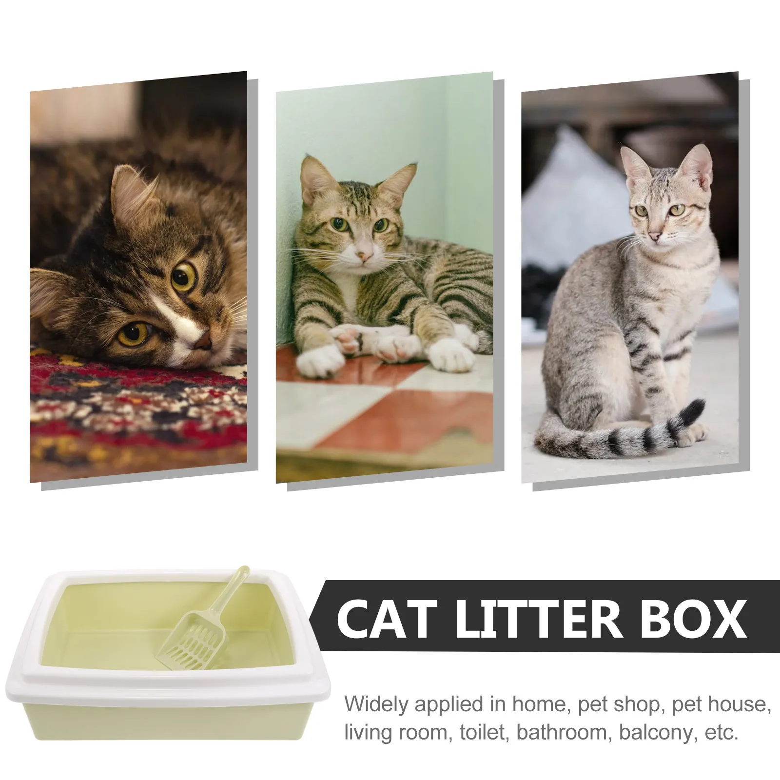 

Semi Enclosed Cat Litter Box High Fences Prevent Spilling Open Top Monitor Behavior Easy Clean Large Capacity Pet Supplies