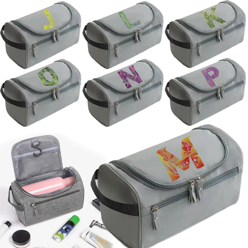 

Wash Bag Luxurious Makeup Toiletry Storage Bag with Zipper Travel Necessarie Engrave Image Printing Series Wash Pouch