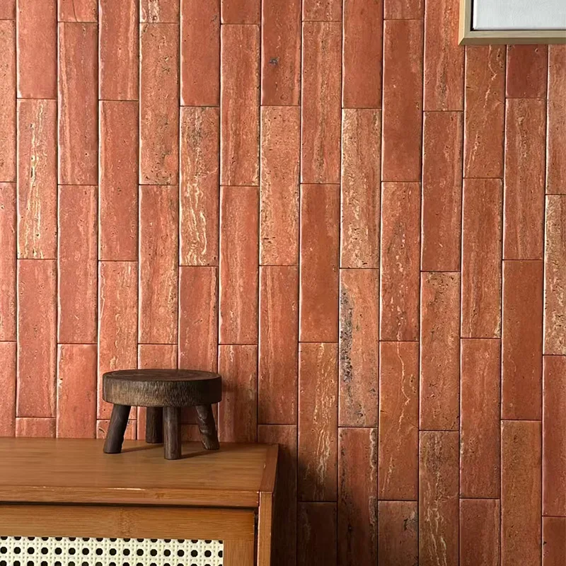 Retro terracotta red brick exterior wall brick, shop catering homestay background wall cinnabar red background wall brick