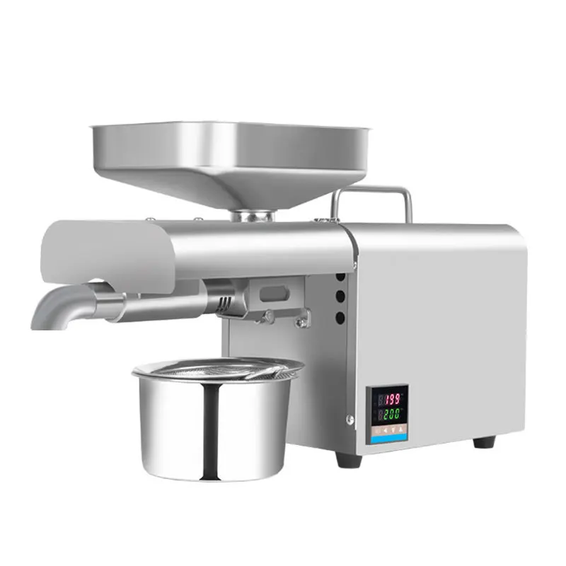 كامل الفولاذ المقاوم للصدأ المنزلية الصغيرة عباد الشمس الخروع بذور فول الصويا آلة ضغط زيت الطبخ #2