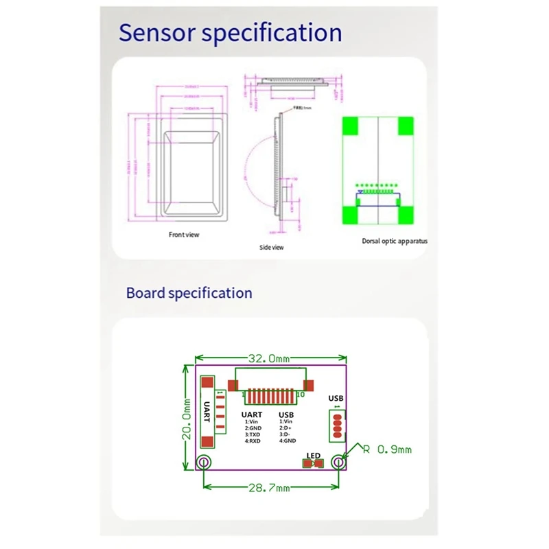 Das R311 Big Chip Fingerabdruck-Sammel- und Identifikationsmodul ist ein kompatibler R105-Fingerabdrucksensor