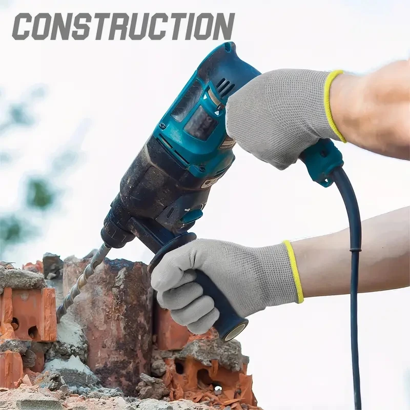 2/6Pairs بو المغلفة قفازات العمل المضادة للانزلاق سلس متماسكة قفازات العمل الرجال ميكانيكي قفازات البناء الكهربائية مستودع